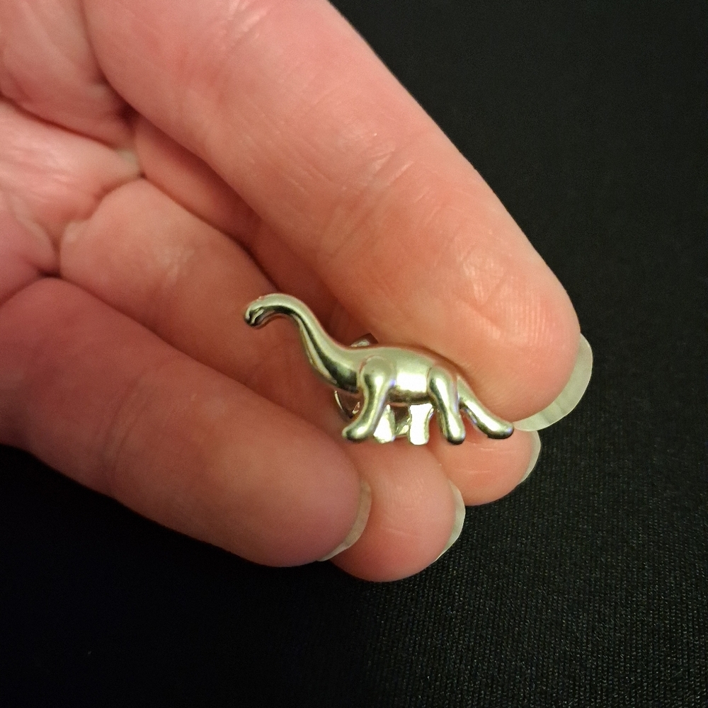 Silver Dinosaur Kids Brooch